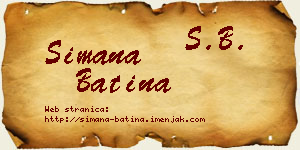 Simana Batina vizit kartica